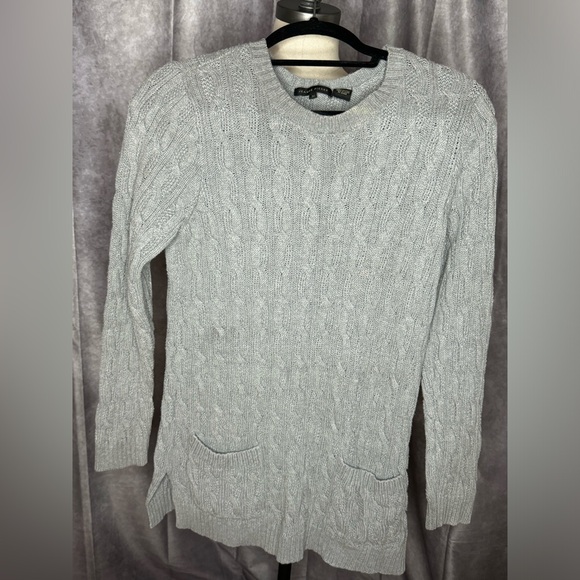 Jeanne Pierre Pocket Gray Knitted Sweater Cardigan Top - Picture 1 of 5